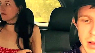 Wife Cheating with a Taxi Driver in the Car Outside the House