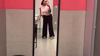 Public Bathroom Gassy Girl Tries to Hold It but Farts Loudly