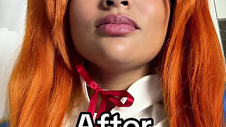 Asuka Cosplay Fart & Burp Compilation Plugsuit and Uniform Chubby Ebony