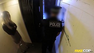Leggy uk blond stunner hardcore in an elevator by a policeman - fake cop