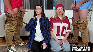 Step-dads Exchange and Penetrate Insane Daughters