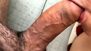 Big Cock Blowjob Leaves Teen GF with a Mouthful of Cum