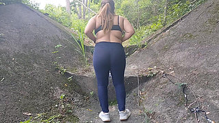 Chubby Latina Shows Her Ass and Tits Outdoors