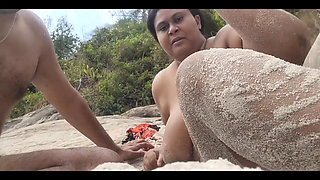 Aprico Nudist Beach Showing off My Big Pussy and Everyone Staring