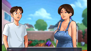 Summertime saga: she milks her tits and selling the milk in the town ep 107