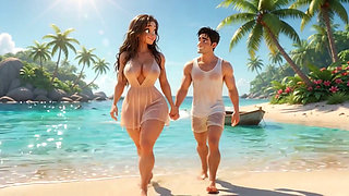 Shipwrecked Stepmom and Stepson Ignite Steamy Passion on a Tropical Island Paradise (ai Generated)