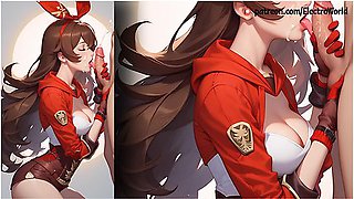 Car Toon - Amber From Genshin Impact Travels In Search Of The Best Cock!