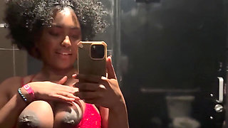Prego Belly and Titties in the Bathroom