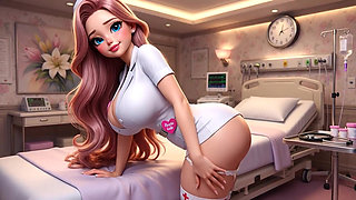 Stunning Busty Nurse with Enormous Breasts Gives Sensual Tit Massage Then Enjoys Passionate Sex on Medical Bed