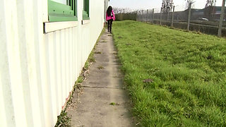 Horny brunette chick starts to suck his cock in POV fuck