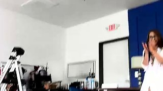 Juicy babe in stockings in front of webcam being sexy