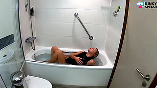 Wet Wetsuit Masturbation in the Bath with Lucy