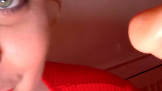 MILF with Huge Tits Fucks Ans Stretching Her Big Ass on a Dildo in the Bathroom