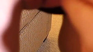 POV Asian Guy Creampies Petite Dirty Blonde in Black Stockings