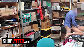 Shoplyfter - Hot Ebony Vixen Kat Arina Gaggs on Officer's Dick to Avoid Troubles with the Law