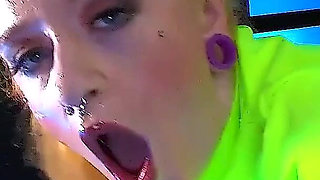 Redhead Azura Alii deepthroating big cock