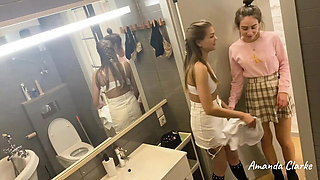Amateur Lesbian Teens Amanda Clarke & Vivian Grace Hot Sex Masturbation in Toilet - Hidden Camera Sees All