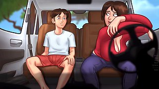 Stepmom gives head in my car while gaming with Gamer22