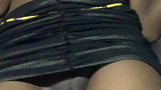 Hot Sexy Dance Ebony Teen Teasing with Oily Wet Pussy Shows in Mini Skirt