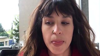Amateur black-haired gets a firm smacking while playing