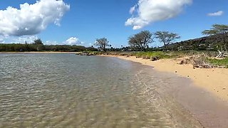 Mature British MILF gets naughty outdoors at Paiko Fishpond in East Oahu, Hawaii
