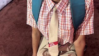 Indian Cute School Girl Come to Home and Suck Cock in Step Brother