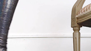 Shoeplay and Walking in Holo High Heel Thigh High Boots (shoe Collection) - Dame Olga 4K (718)