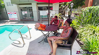 Sexy Swinger Ireland Rose Gets Picked up at the Pool & Fucked by Two Black Cocks