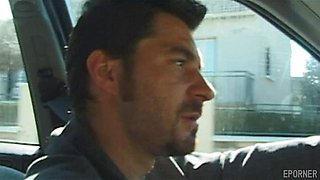 Brunette Wife Takes Drivers Hardcore Pounding in Car