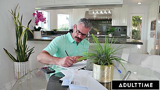 ADULT TIME   Pervert Lilith Grace Uses Stepmom s Phone To Tease Her New Stepdad With Feet   Dildo Videos