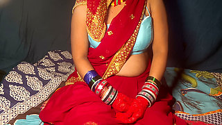 Desi StepSister Hard Fuck in Red Saree Quickly and Hard Fuck