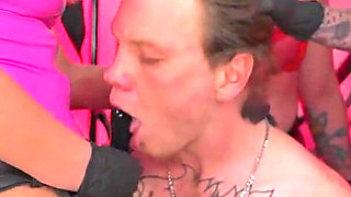 Lucky Bitch Boy Sub Gets His Mouth Fucked and Balls Beaten