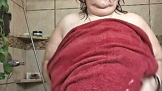 After a Hot Sshower Nurse Vicki Dries off and Does Some Other Grooming