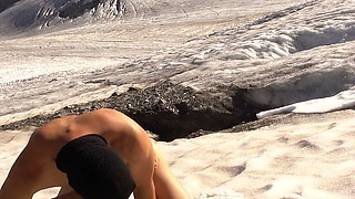 Glacier Adventure with Mia and Max Pegging Fucking on a Real Glacier