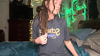 Smoking Fetish Masturbation - Dripping Wet Hairy Pussy