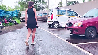 Stranger Car Tyre Squirt, Road Side Pussy Finger and Squirt and Ass Spank