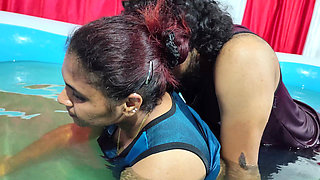 Hot Boobs Suck in Pool and Removing Under Wear and Pouring Water in Ass
