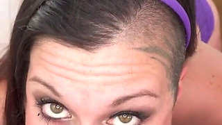 Hot brunette Kali Danes POV deepthroat blowjob and cum swallow
