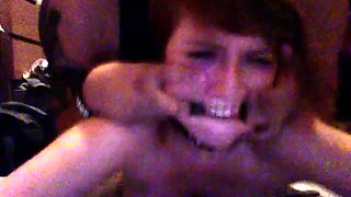 Small titted brunette teen fingering on the bed