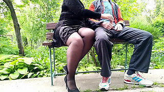 Pulled Out His Cock in Front of His Shy Stepmother Wearing Pantyhose