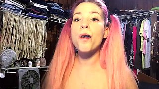 Teen Girl Stuffing Panties in Pussy and Cumming