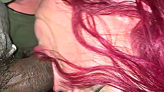 Redhead BBW Granny Eating Dick