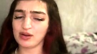 Glamour babe with big boobs masturbates in lingerie