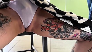 Blue eyed redhead amateur babe fucking pov
