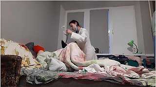 My Girlfriend And I Called A Doctor To Our Home, And A Beautiful, Thin Girl Came To Us And Cured Us With Sex
