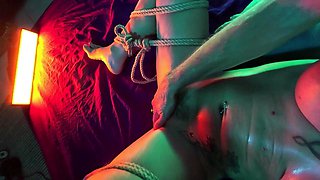 Real Extreme orgasm, tied up by a ruthless master