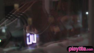 Big bust British blond hair babe mommy shows big tits