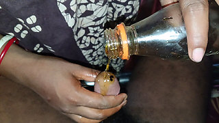 Desi Housewife Oiled up and Ball Fucked