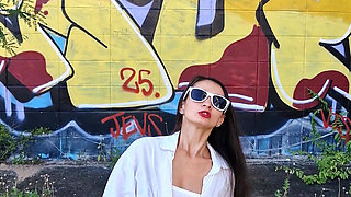 Risky Huge Pissing on the Street - Fun & Crazy