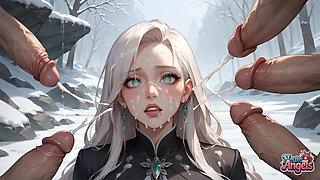 Frozen Milk Flood Schoolgirl's Snowy Squirting Orgasm